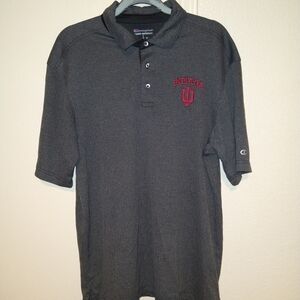 Champion Indiana Hoosiers NCAA Short Sleeve Polo Shirt Men's sz Large.